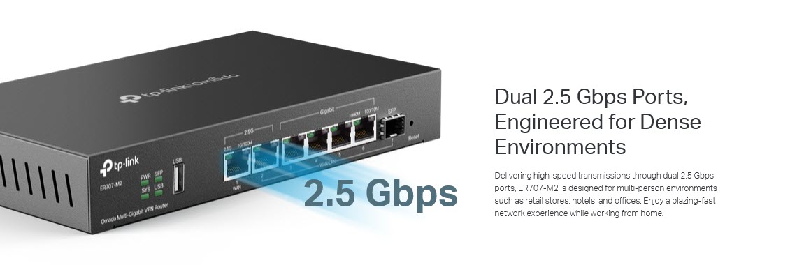 ER707-M2 TP-LINK Omada Multi-Gigabit VPN Router, 6 WAN